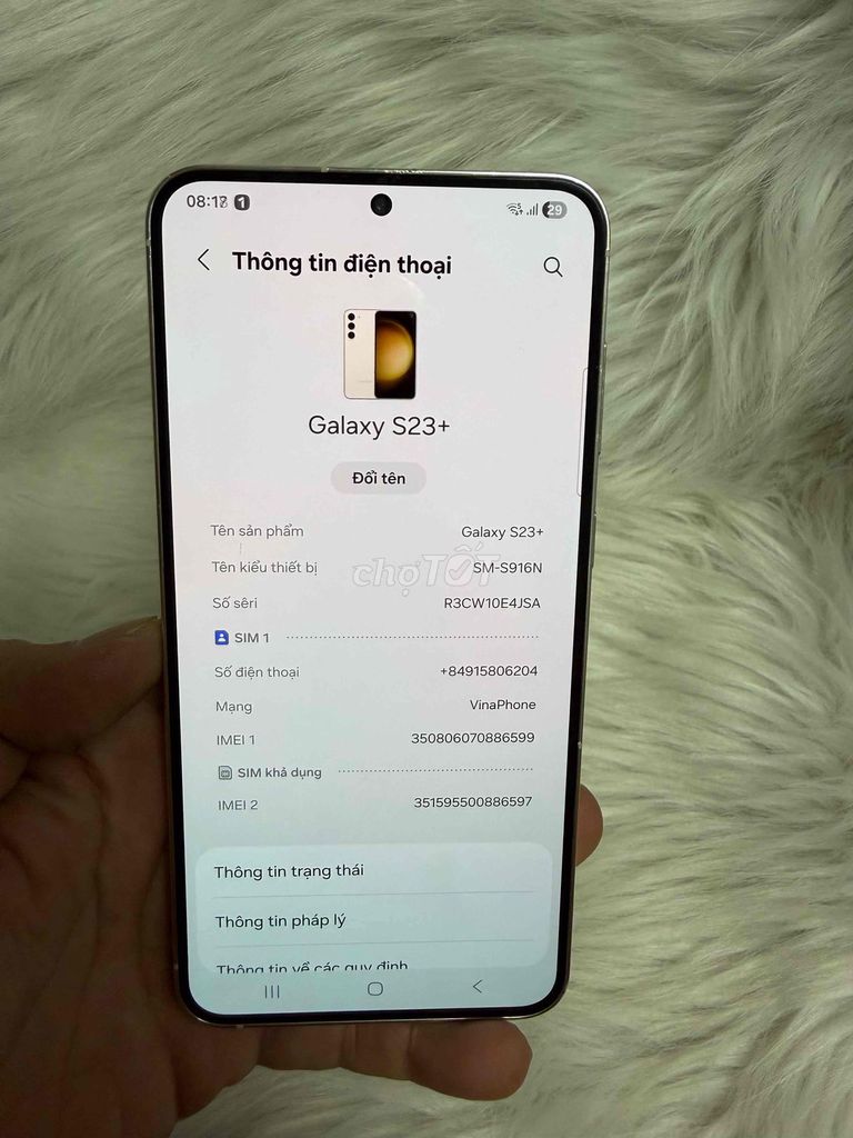 Samsung Galaxy S23+ 512GB Trắng zin all. Mua bán Điện thoại tại Quận Phú Nhuận Tp Hồ Chí Minh được đăng bởi Nguyễn Phú Chánh hình 1