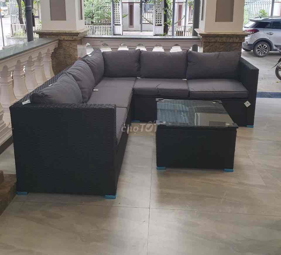 thanh lý bộ sofa mây nhựa sân vườn ngoài trời