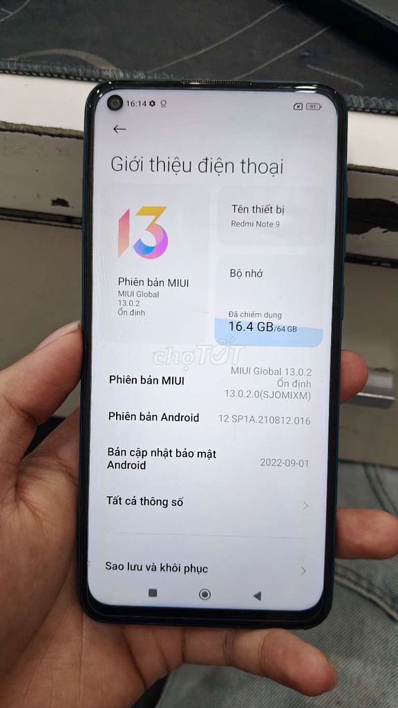 Xiaomi Redmi Note 9 64GB Xanh ngọc. Mua bán Điện thoại tại Quận Hoàng Mai Hà Nội được đăng bởi nam hình 1