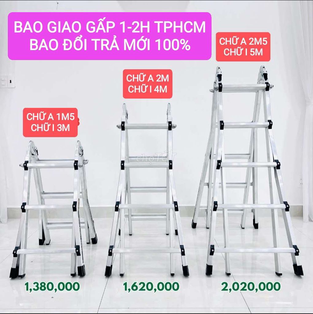 Thang rút chữ A 1m5 2m 2m5 - Thang rút lồng