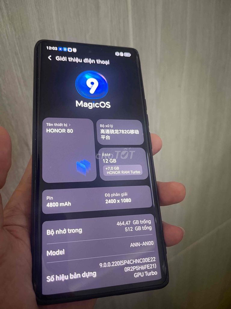 Honor Honor 80 12GB/512GB Đen. Mua bán Điện thoại tại Huyện Dương Minh Châu Tây Ninh được đăng bởi quan đat  hình 1