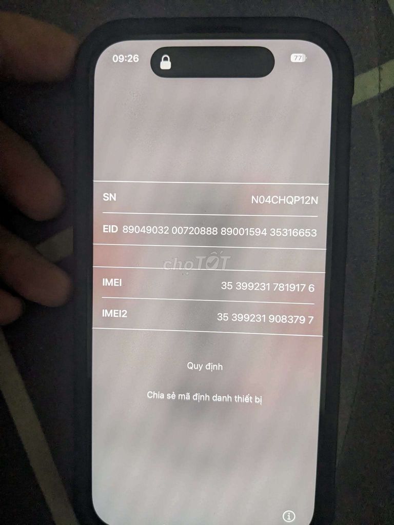 Apple iPhone 15 Đen Rã xác. Mua bán Điện thoại tại Thành phố Thủ Đức Tp Hồ Chí Minh được đăng bởi Zind hình 1