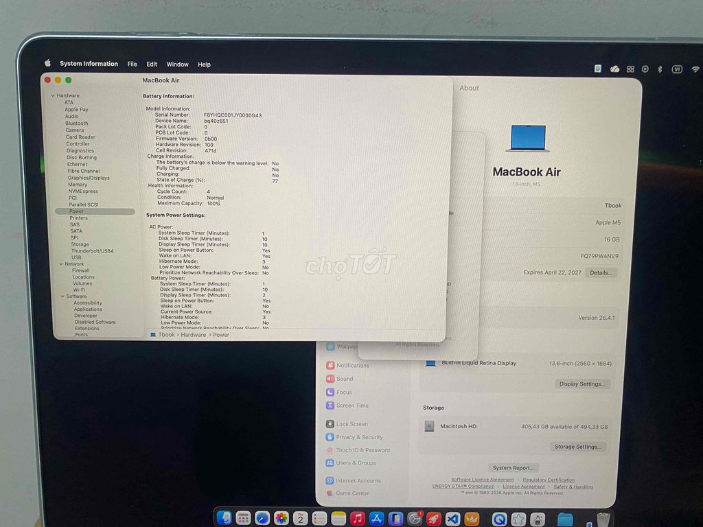 Apple MacBook Air M5 16GB/512GB Bạc Như mới 99%. Mua bán Laptop tại Thành phố Bà Rịa Bà Rịa - Vũng Tàu được đăng bởi Nhã Hân hình 1