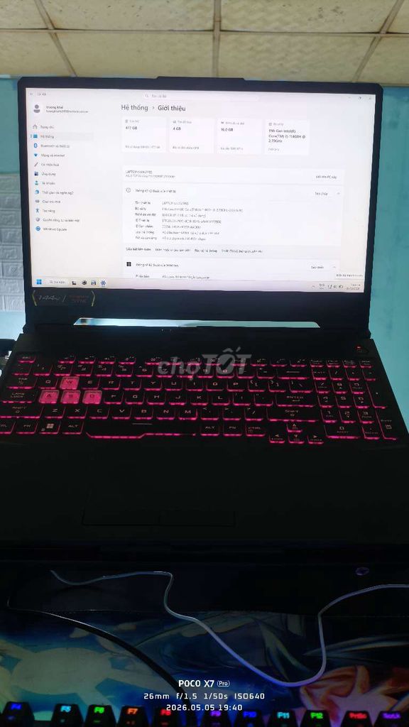 Asus TUF F15 Gaming i5-11400H 16GB/500GB. Mua bán Laptop tại Thành phố Thuận An Bình Dương được đăng bởi Khảii hình 1