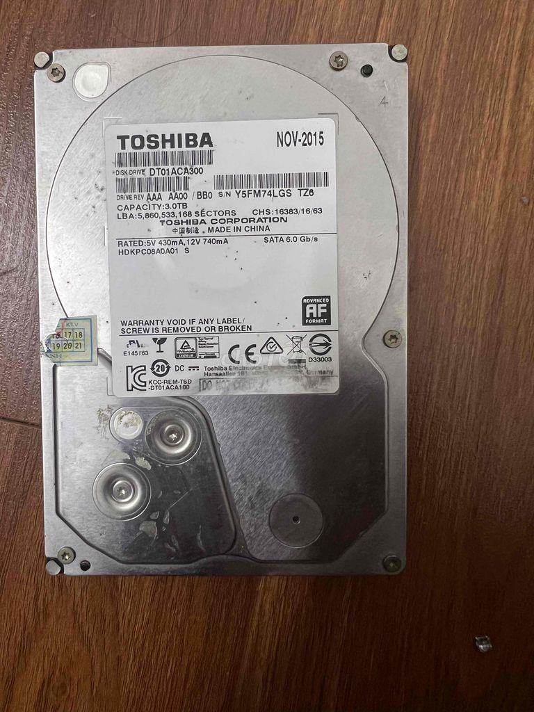 Ổ cứng HDD Toshiba 3TB 2015. Mua bán Linh kiện (RAM, Card...) tại Huyện Sóc Sơn Hà Nội được đăng bởi Kiên PC hình 1