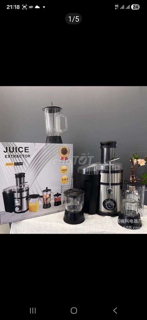 Máy ép chậm JH-3029 Bạc, Đen 4000W. Mua bán Bếp, lò, đồ điện nhà bếp tại Huyện Châu Phú An Giang được đăng bởi Đỗ Vương Lên hình 1