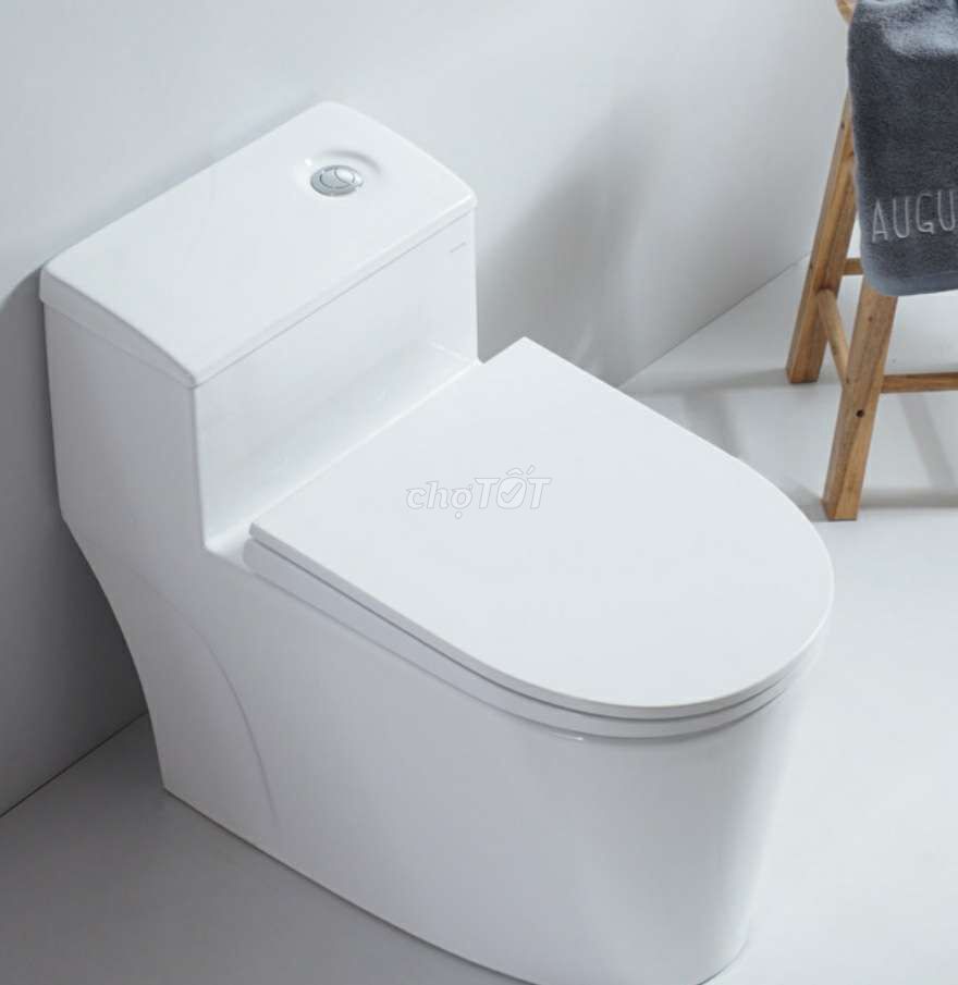 Bồn cầu 1 khối Sứ cao cấp Trắng Nút xả lệch. Mua bán Thiết bị vệ sinh, nhà tắm tại Quận Bình Tân Tp Hồ Chí Minh được đăng bởi  thiết bị phòng tắm phòng bếp hình 1
