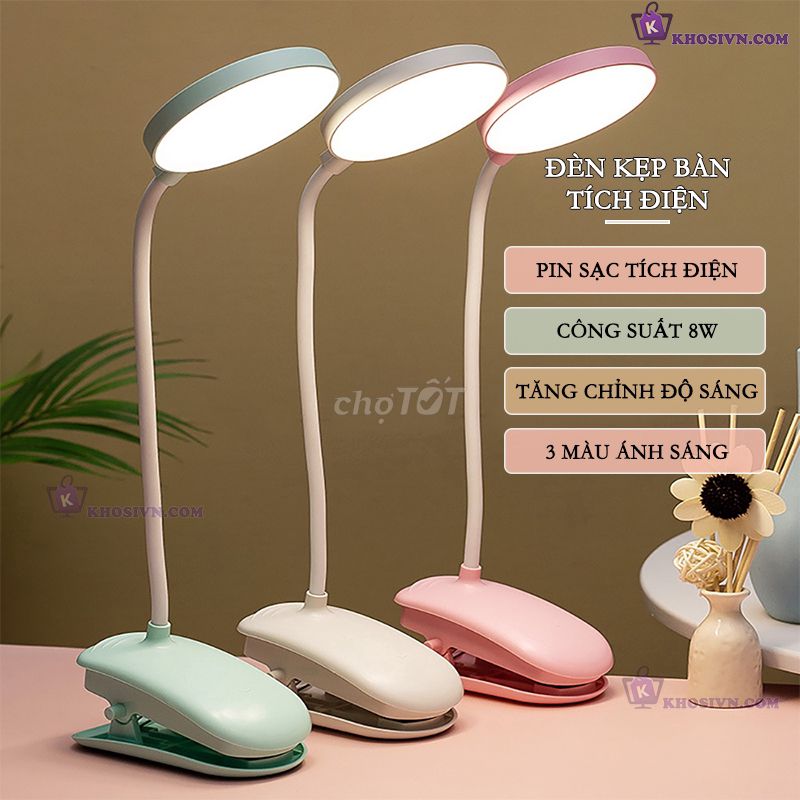 Sỉ Đèn Kẹp Bàn Học,Đọc Sách 3 Màu Ánh Sáng SL904