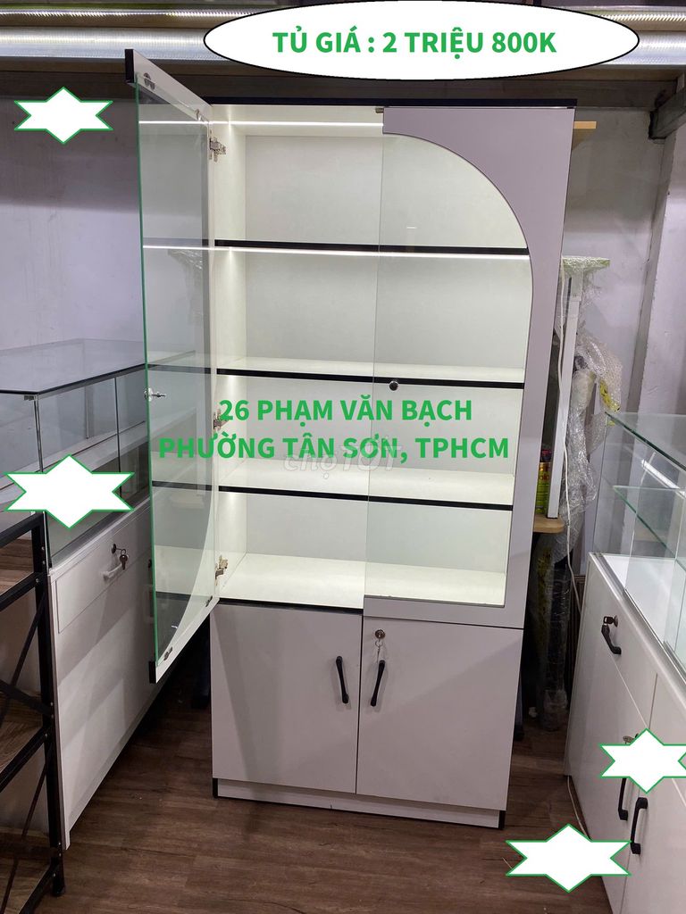 TỦ TRƯNG BÀY SPA/ DECOR SẢN PHẨM 80X180X30CM . Mua bán Tủ, kệ gia đình tại Quận Tân Phú Tp Hồ Chí Minh được đăng bởi Nội Thất Bàn Tủ Kệ Cửa Hàng Và Văn Phòng hình 1
