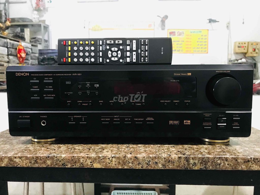 Amply Denon AVR-1601 CS-370w điện 120v chạy 10 sò