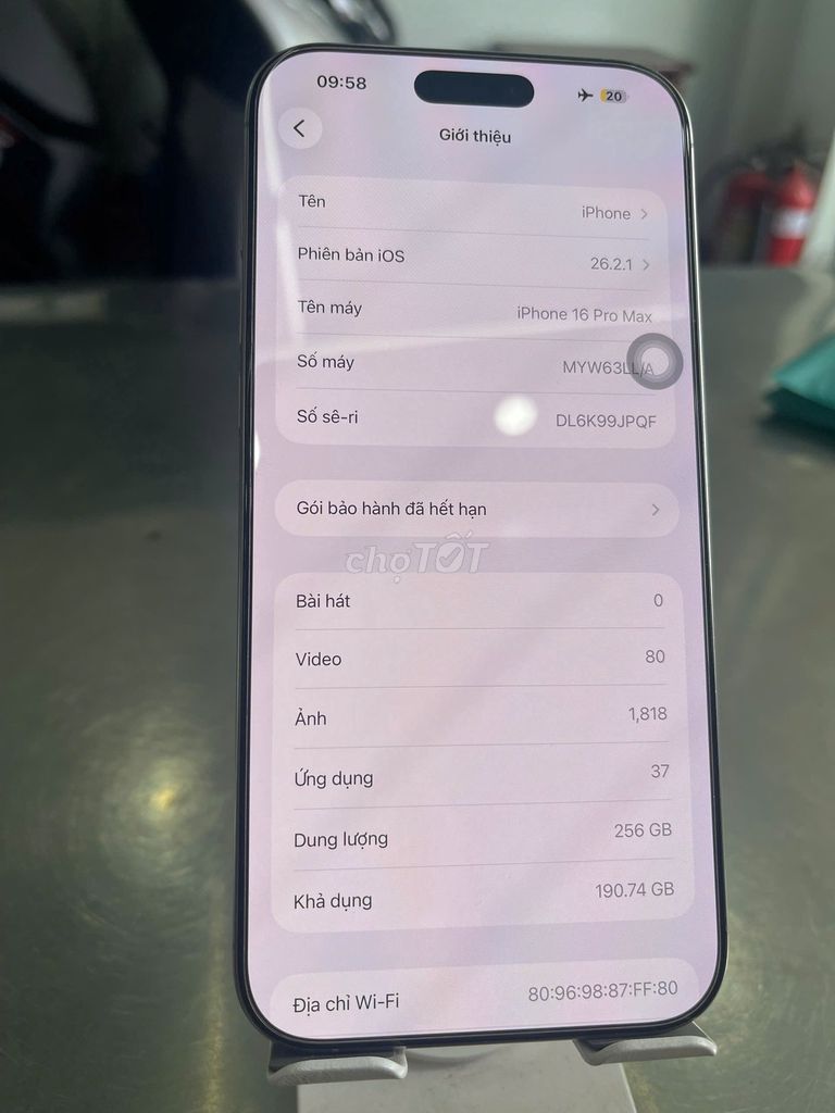 iPhone 16 Pro Max 256GB Ghi LL/A. Mua bán Điện thoại tại Quận 11 Tp Hồ Chí Minh được đăng bởi PHONG  hình 1