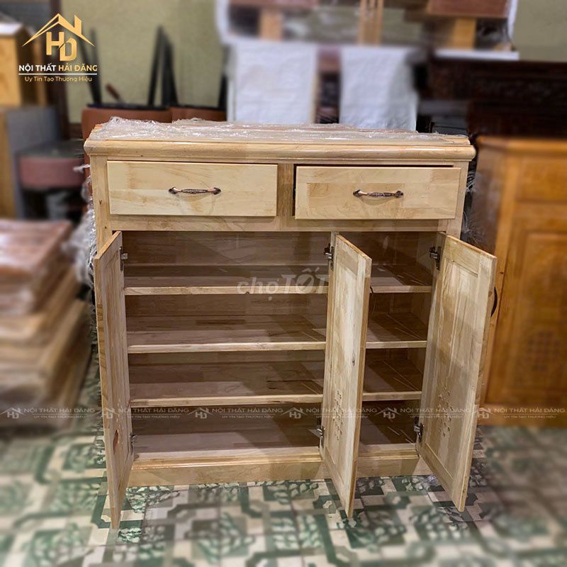 Tủ Giày Gỗ Cao Su 1m 3 Cánh Mới 99%. Mua bán Tủ, kệ gia đình tại Quận 4 Tp Hồ Chí Minh được đăng bởi Nội thất Hải Đăng hình 1