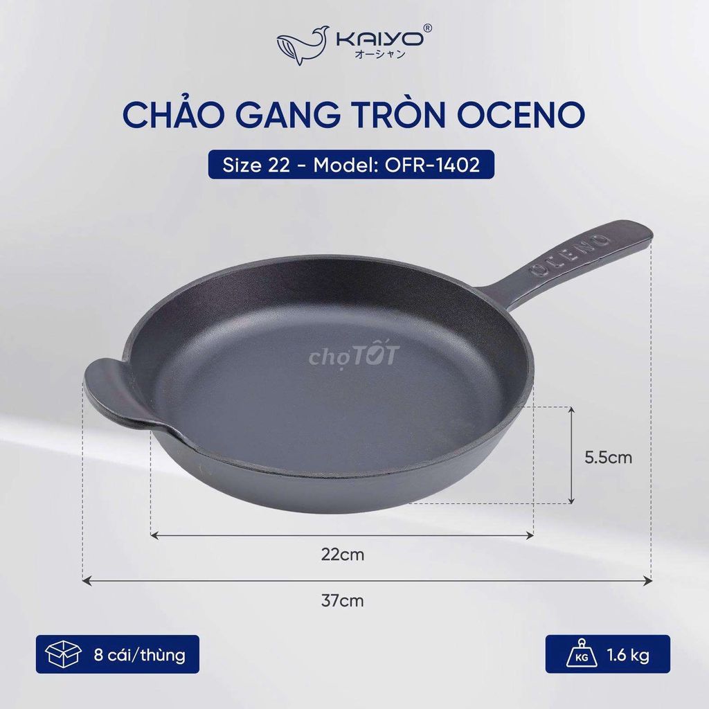 Chảo gang OCENO OFR-1396 18cm Đen. Mua bán Dụng cụ nhà bếp tại Quận Bình Tân Tp Hồ Chí Minh được đăng bởi Thanh hình 1