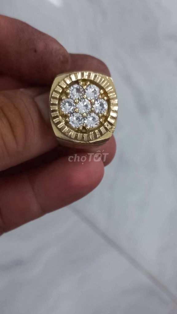 Nhẫn nam 7 hột trắng us size 20mm đẹp