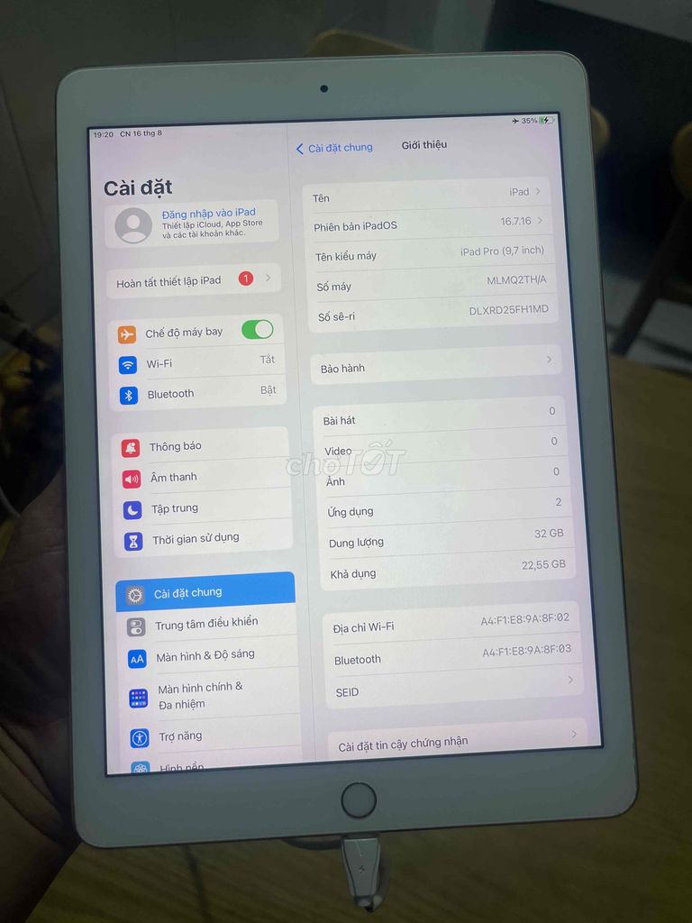 Apple iPad pro 9.7 zin full. Mua bán Máy tính bảng tại Thành phố Biên Hòa Đồng Nai được đăng bởi Quốc hình 1