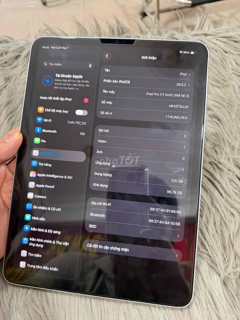 iPad Pro M1 11 inch 128GB Wifi Bạc pin 87% 99%. Mua bán Máy tính bảng tại Thành phố Thủ Đức Tp Hồ Chí Minh được đăng bởi đỗ huy hình 1