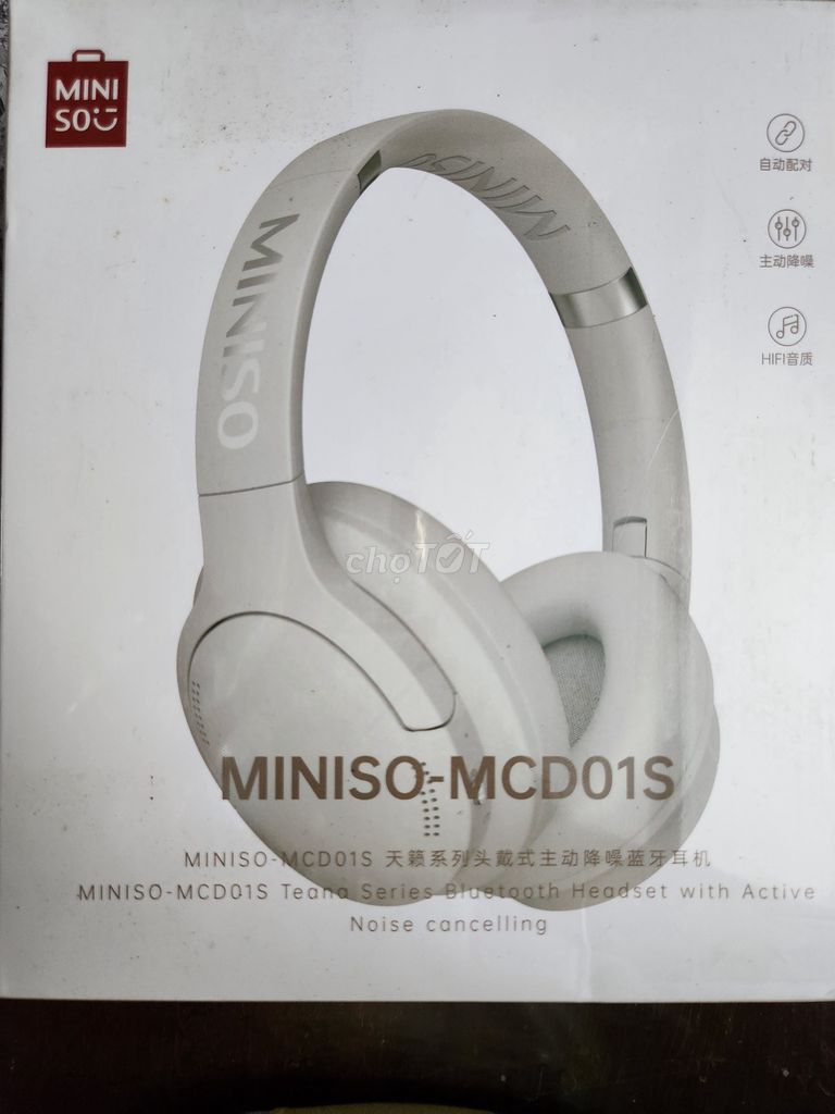 Tai nghe Bluetooth MINISO MCD01S Trắng Chống ồn. Mua bán Tivi, Âm thanh tại Quận 4 Tp Hồ Chí Minh được đăng bởi Thành Tài hình 1