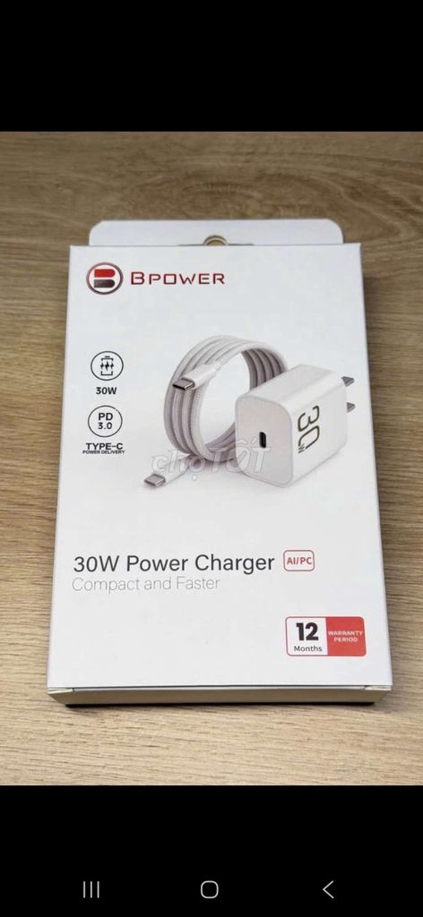 Bộ sạc nhanh BPOWER 30W Trắng cho iPhone, Samsung . Mua bán Phụ kiện (Màn hình, Chuột...) tại Quận 12 Tp Hồ Chí Minh được đăng bởi Hồ Đăng  hình 1
