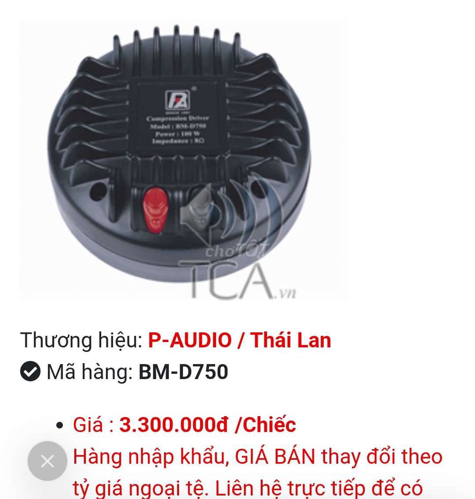 Loa Treble P-AUDIO BM-D750. Mua bán Tivi, Âm thanh tại Huyện Thới Bình Cà Mau được đăng bởi Hồ Chương hình 1