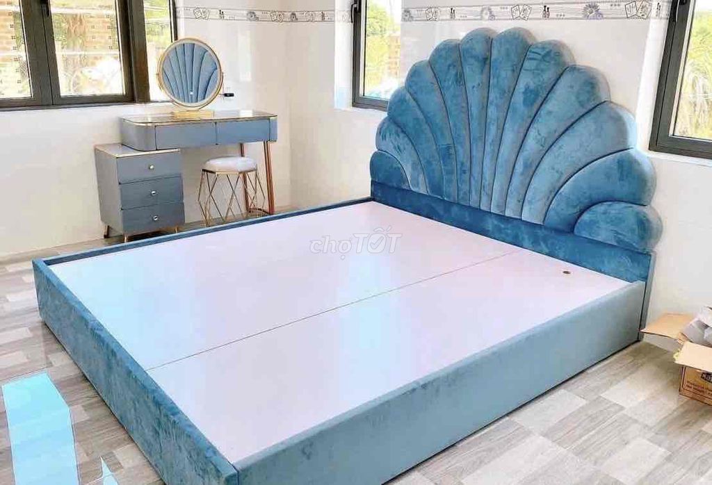 Giường bọc nỉ sang trọng đa dạng mẫu mã. Mua bán Giường, chăn ga gối nệm tại Quận Thanh Khê Đà Nẵng được đăng bởi Nội thất bếp trọn gói TST  hình 1