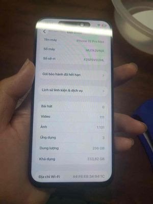 Apple iPhone 15 Pro Max 256GB Xám VN/A