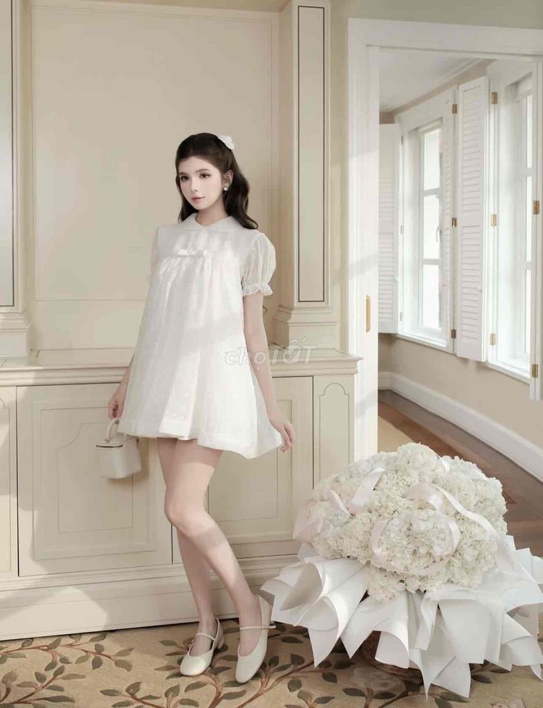 Đầm Babydoll Nữ AGUJA Trắng. Mua bán Quần áo tại Huyện Gia Lâm Hà Nội được đăng bởi Thanh Tâm hình 1