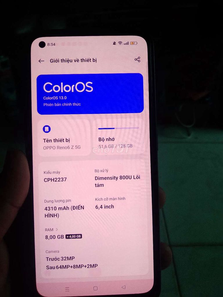 OPPO Reno6 Z 5G 128GB 8GB Tím Like New. Mua bán Điện thoại tại Thành phố Biên Hòa Đồng Nai được đăng bởi Hoà hình 1