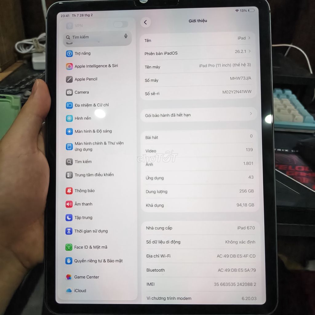 Apple iPad Pro M1 256GB Xám. Mua bán Máy tính bảng tại Quận Thanh Xuân Hà Nội được đăng bởi Hùng Nguyễn hình 1