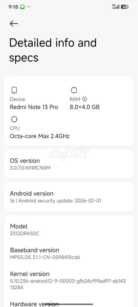 Xiaomi Redmi Note 13 Pro 5G 8GB/128GB. Mua bán Điện thoại tại Huyện Đông Anh Hà Nội được đăng bởi Hậu Nguyễn Trung hình 1