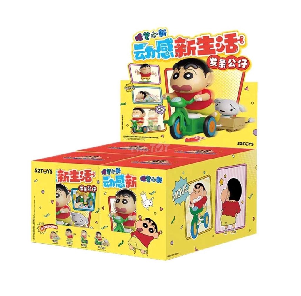 Set đồ chơi Shinchan Shin xe xanh chuẩn 52TOYS