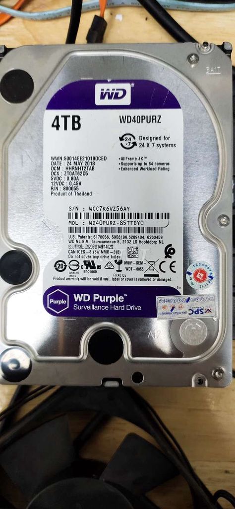 Ổ cứng HDD WD WD40PURZ 4TB Tím. Mua bán Linh kiện (RAM, Card...) tại Quận 11 Tp Hồ Chí Minh được đăng bởi nguyễn minh trường hình 1