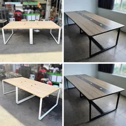 Bàn Họp Mặt Gỗ Khung Sắt 1m2 Đẹp