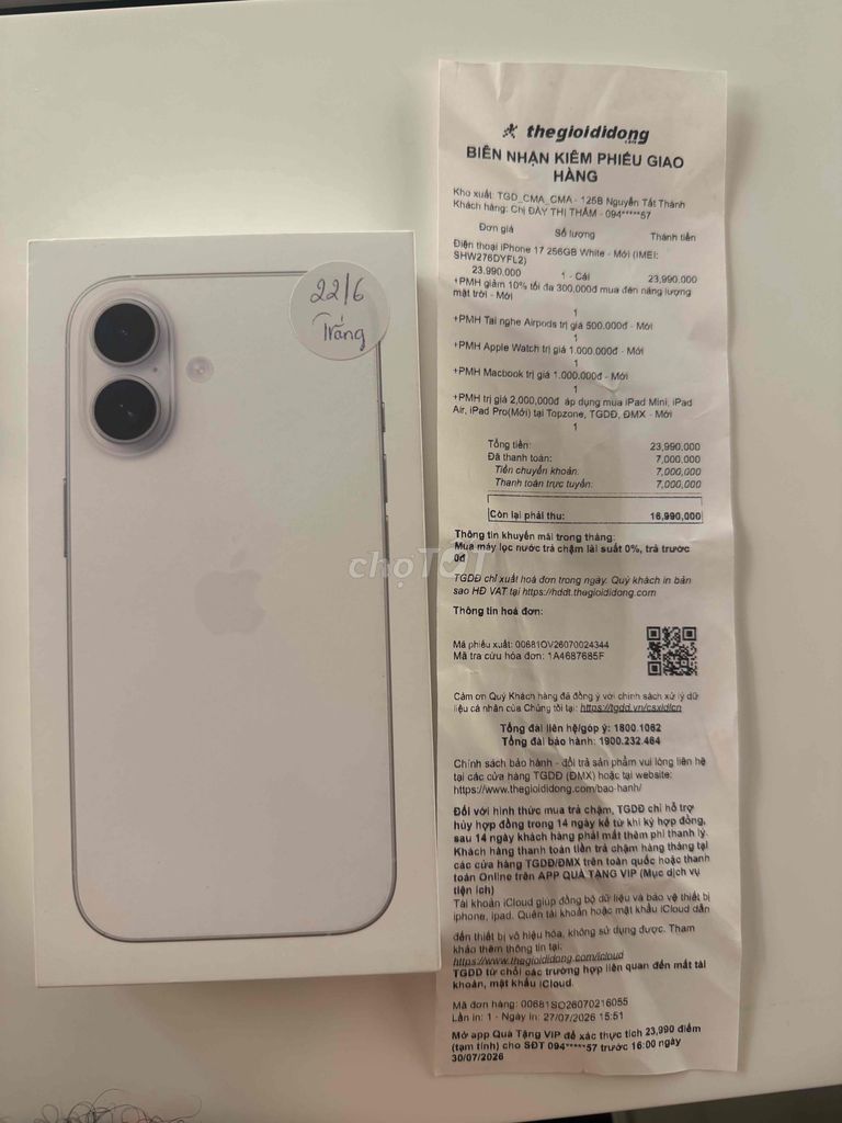 iphone 17 256G. Mua bán Điện thoại tại Quận Ninh Kiều Cần Thơ được đăng bởi Apple Phú Lợi hình 1