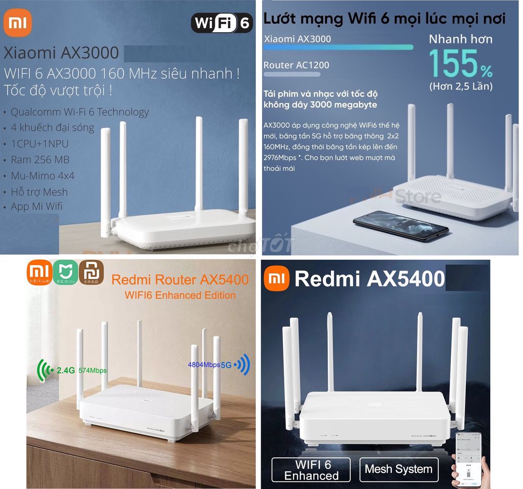 Router phát wifi chuẩn wifi 6 AX3000 AX54000