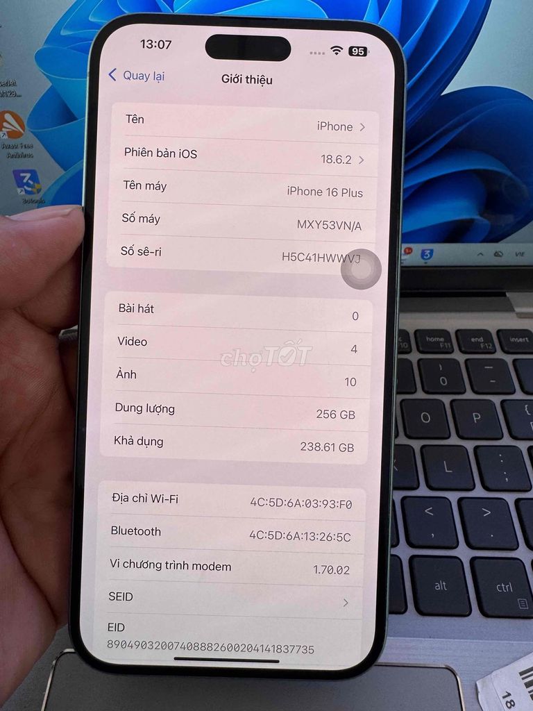 iPhone 16 Plus 256GB Xanh 99%. Mua bán Điện thoại tại Quận 6 Tp Hồ Chí Minh được đăng bởi QUỐC THIÊN BÁN GÓP 0 ĐỒNG  hình 1