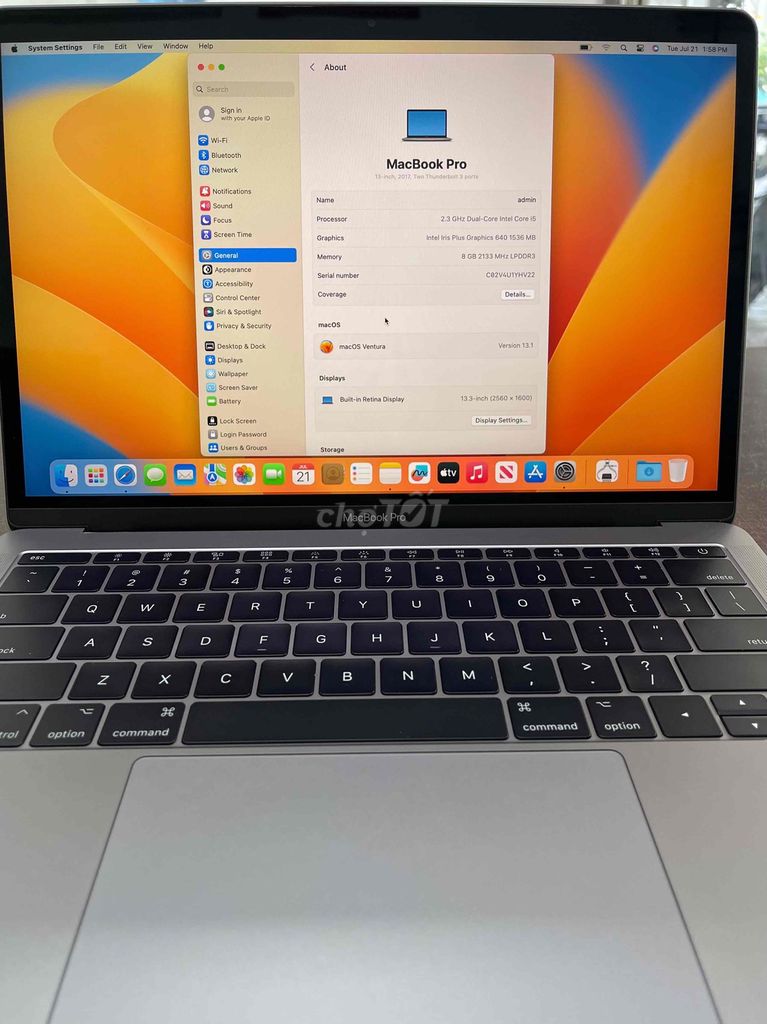Apple Macbook Pro 13inch i5 8GB/128GB 2017 Xám. Mua bán Laptop tại Quận 5 Tp Hồ Chí Minh được đăng bởi KHÁNH ĐĂNG  hình 1