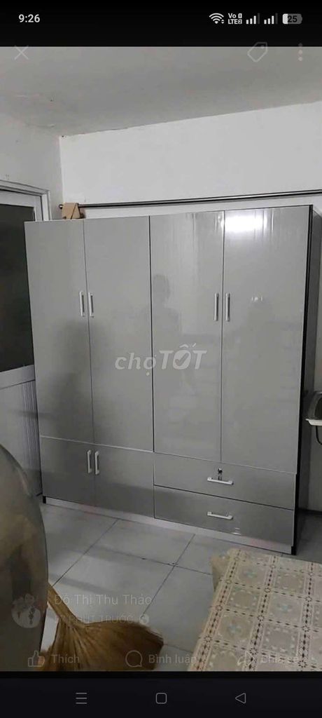 Tủ quần áo Nhựa Đài Loan Xám 4 cánh. Mua bán Tủ, kệ gia đình tại Thành phố Biên Hòa Đồng Nai được đăng bởi Phương hoa hình 1