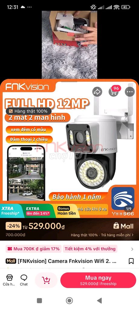 Camera an ninh FNKvision Full HD 12MP. Mua bán Máy ảnh, Máy quay tại Thị xã Tân Châu An Giang được đăng bởi Kim Thao Cao hình 1