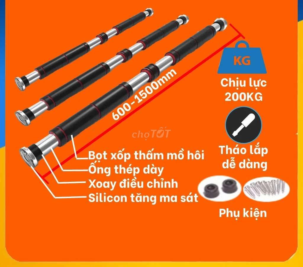 Xà đơn gắn tường không cần khoan