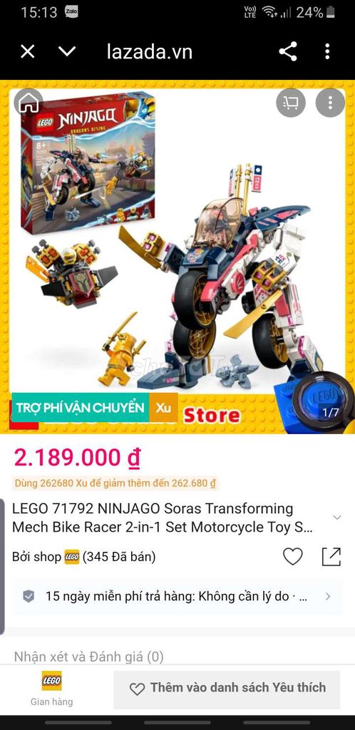 Mô hình lắp ráp LEGO NINJAGO 71792. Mua bán Sở thích khác tại Quận Thanh Xuân Hà Nội được đăng bởi Long hình 1