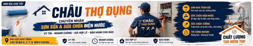 Dịch vụ Sơn sửa điện nước. Dịch vụ tại Huyện Bình Chánh Tp Hồ Chí Minh được đăng bởi Châu Thợ Đụng hình 1