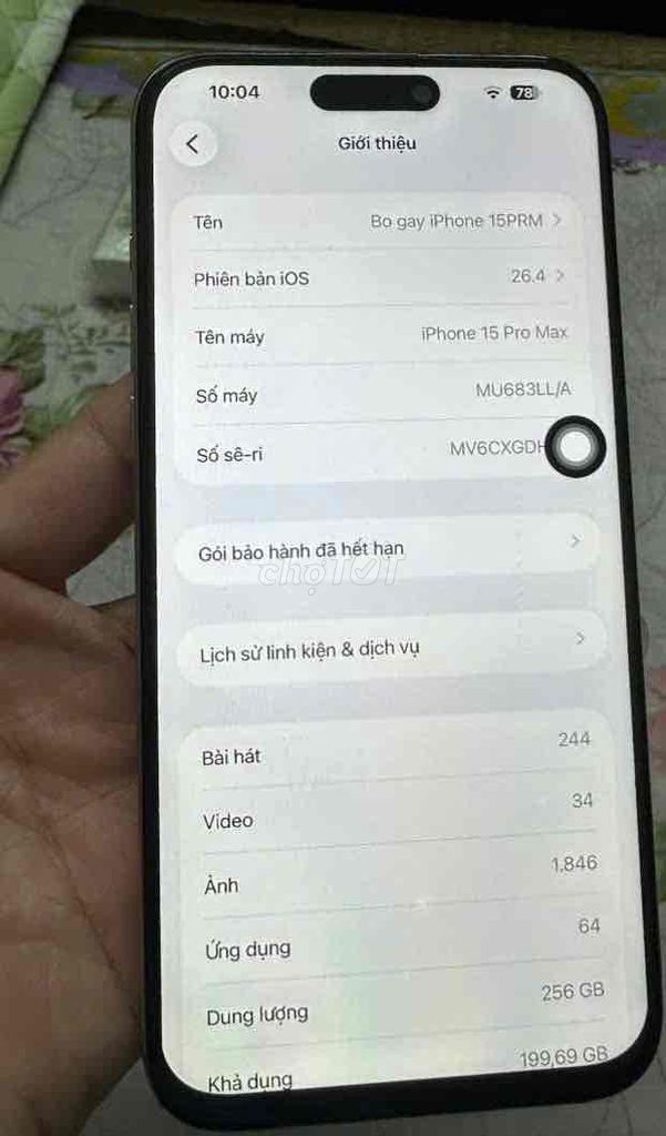 iPhone 15 Pro Max 256GB Xám Quốc tế LLA. Mua bán Điện thoại tại Quận Ba Đình Hà Nội được đăng bởi Mr Cung hình 1