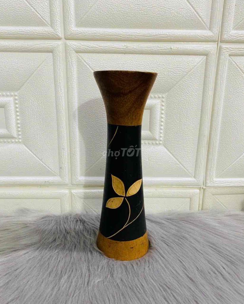 Bình cắm hoa Gỗ Nâu Đen 30cm. Mua bán Cây cảnh, đồ trang trí tại Huyện Hóc Môn Tp Hồ Chí Minh được đăng bởi Lê Vân JP  hình 1