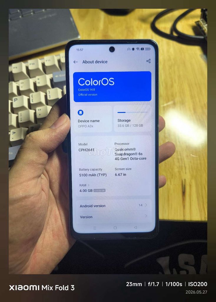 Oppo A3x 128GB Xanh đại dương. Mua bán Điện thoại tại Thành phố Thủ Đức Tp Hồ Chí Minh được đăng bởi Trung Hiếu hình 1