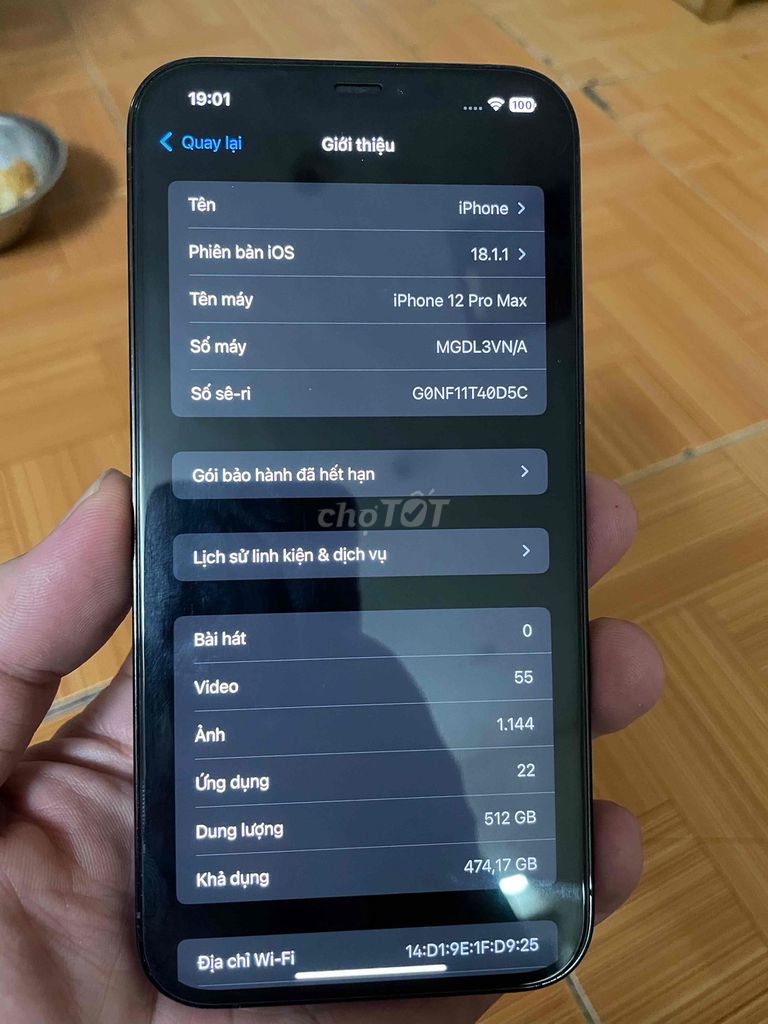 iPhone 12 Pro Max 512GB Xanh Vn máy zin nguyên ban. Mua bán Điện thoại tại Quận Hai Bà Trưng Hà Nội được đăng bởi Nguyễn tuấn hải hình 1