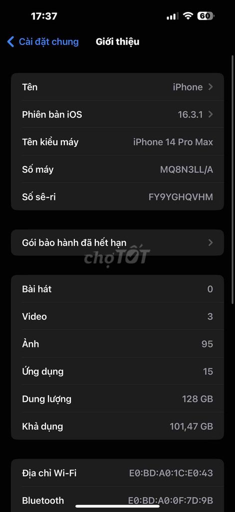 Apple iPhone 14 Pro Max 128GB Đen Mới. Mua bán Điện thoại tại Quận Hai Bà Trưng Hà Nội được đăng bởi Huy Nguyễn hình 1