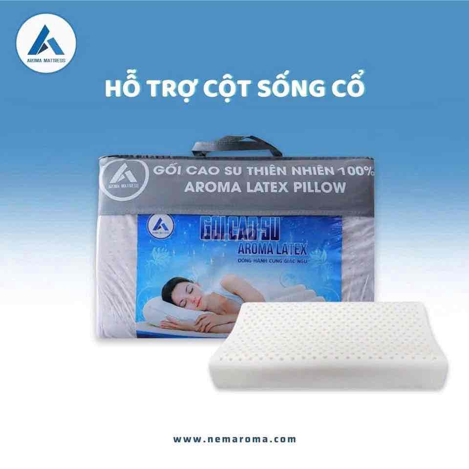 Gối nằm Aroma Cao su thiên nhiên Trắng kem. Mua bán Giường, chăn ga gối nệm tại Thành phố Cà Mau Cà Mau được đăng bởi Nệm Giá Kho Cà Mau hình 1