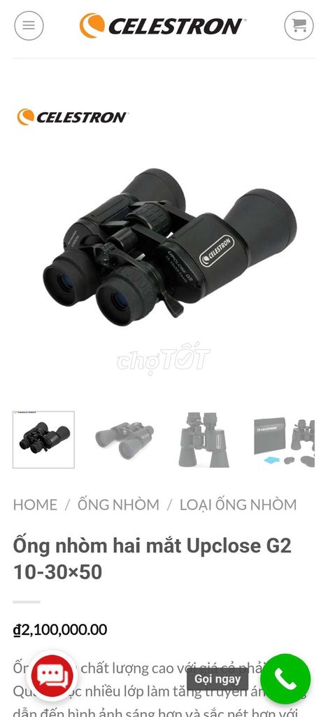 Ống nhòm Celestron Upclose G2 Đen. Mua bán Đồ thể thao, Dã ngoại tại Quận Gò Vấp Tp Hồ Chí Minh được đăng bởi văn cún hình 1
