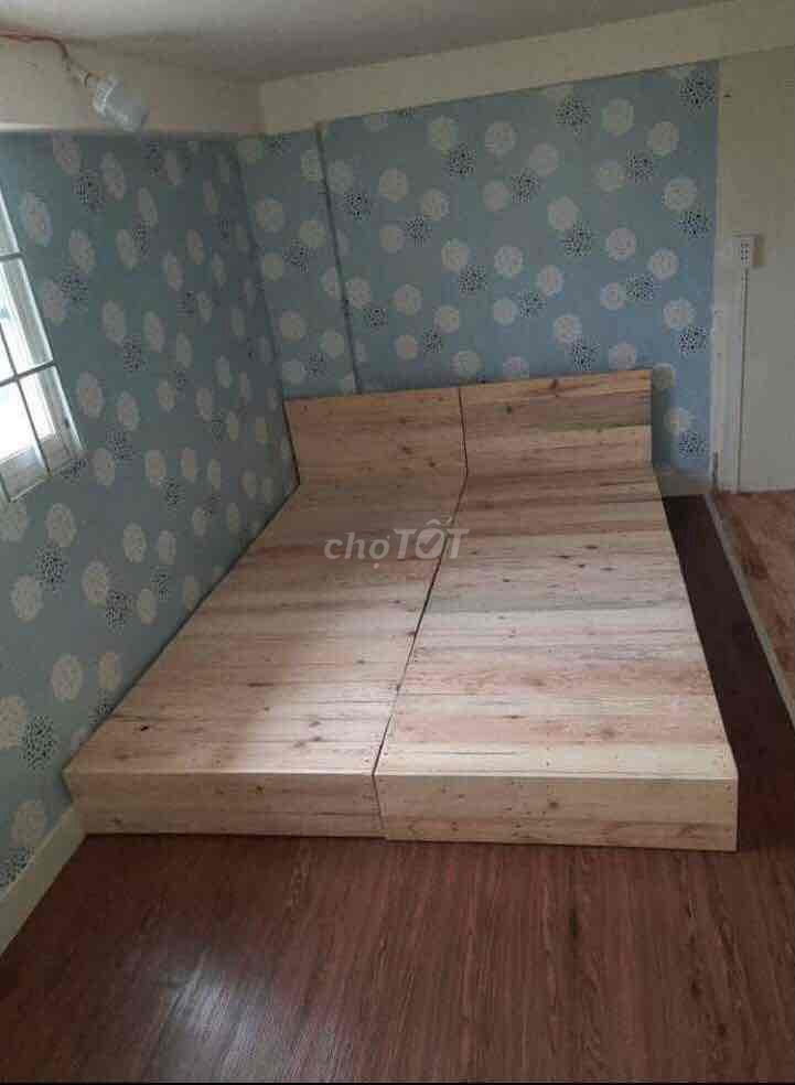 Giường palet Hàn Quốc - nệm cao su non giá xưởng
