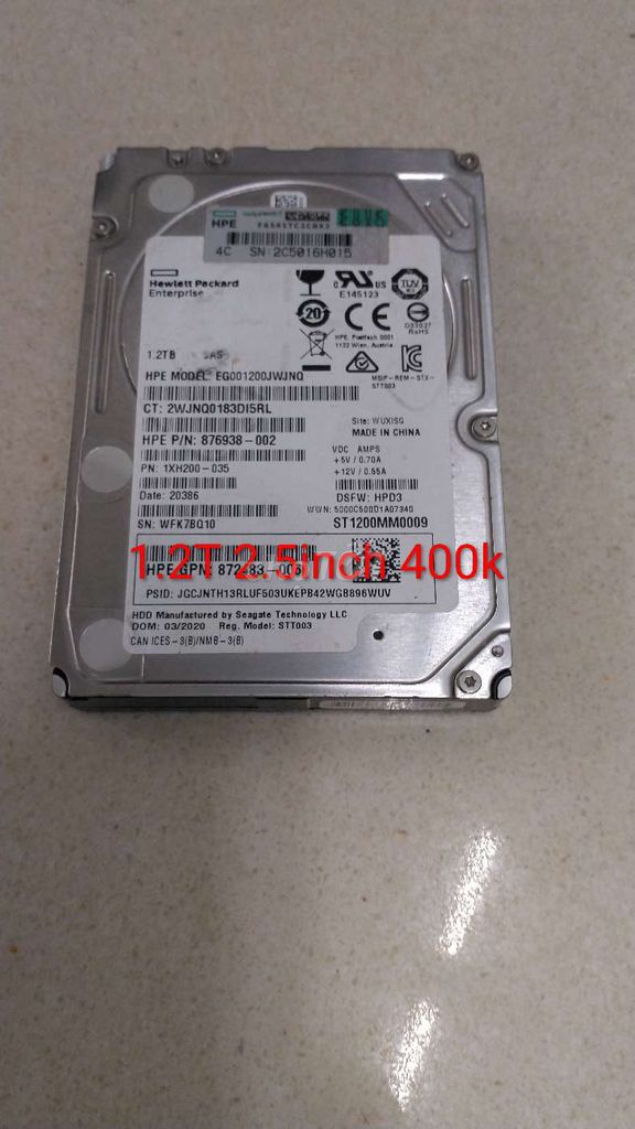 Ổ cứng HDD HPE 1.2 TB 2.5 inch. Mua bán Linh kiện (RAM, Card...) tại Thành phố Thủ Dầu Một Bình Dương được đăng bởi Sơn Pit hình 1